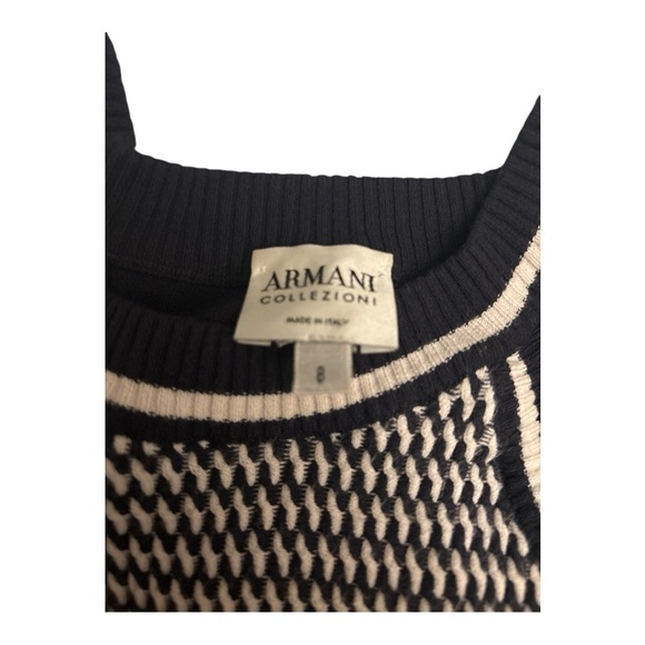 Armani Collezioni Cream and Black Sheath Sweater Sleeveless Halter - Picture 4 of 5